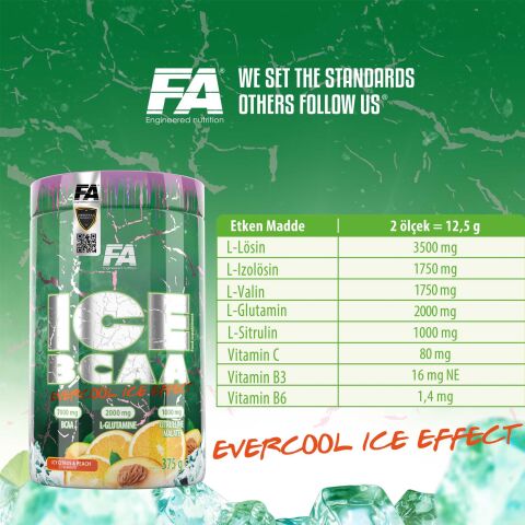 Fa Nutrition FA Ice Bcaa 60 servis Citrus & Peach Aroması
