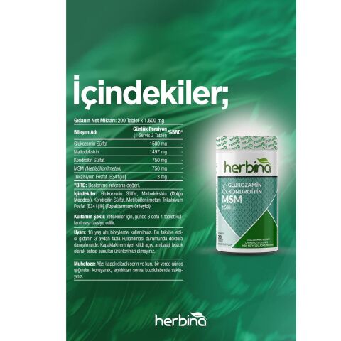 Herbina Glukozamin Kondroitin Msm 200 Tablet