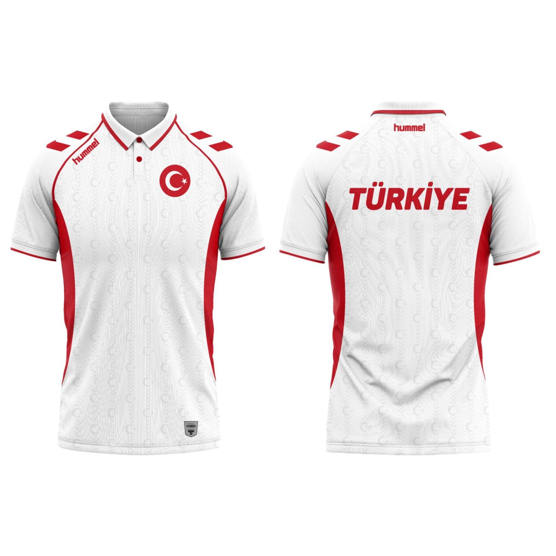 Hummel Milli Takım Baskılı Polo Yaka Tişört Beyaz