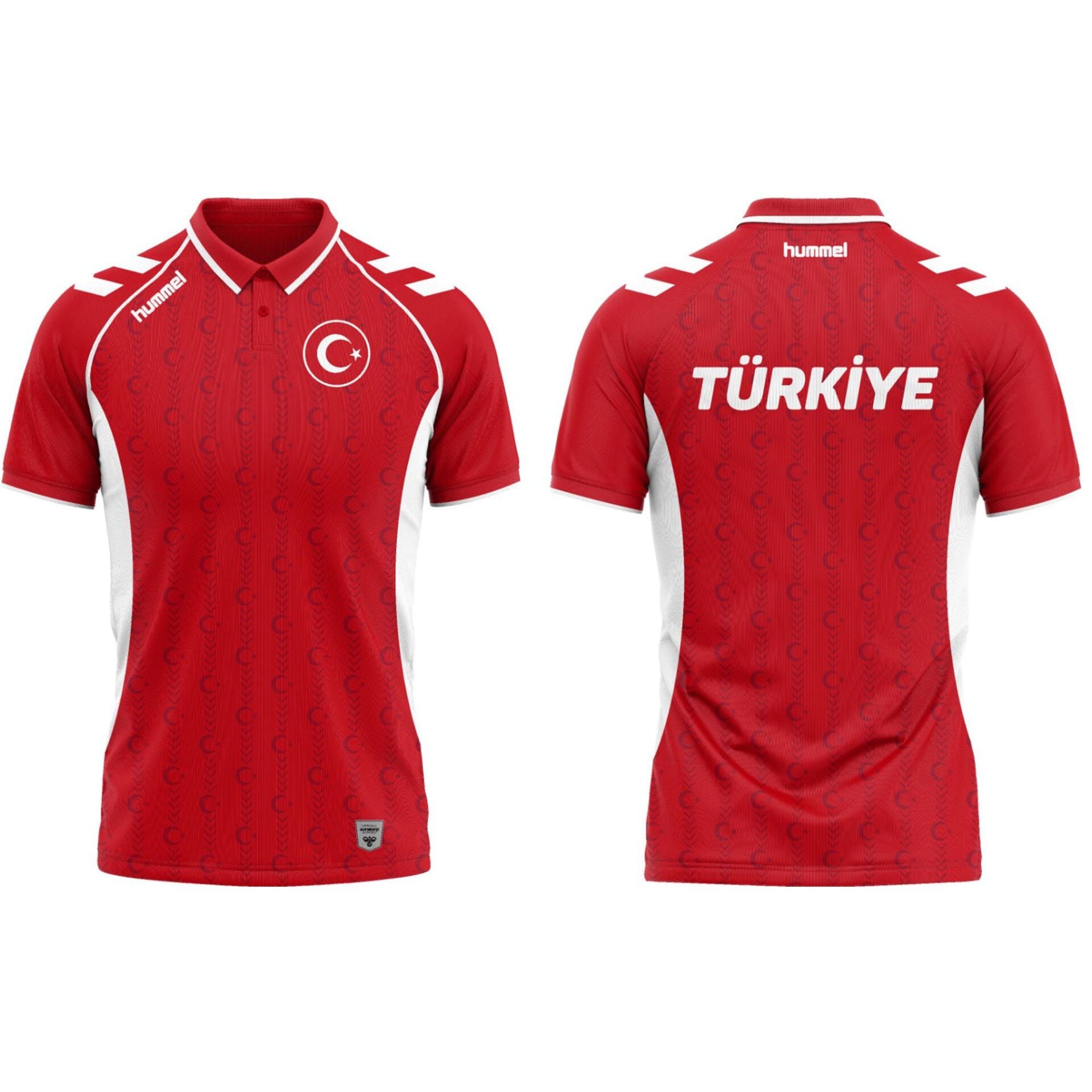 Hummel Milli Takım Baskılı Polo Yaka Tişört Kırmızı