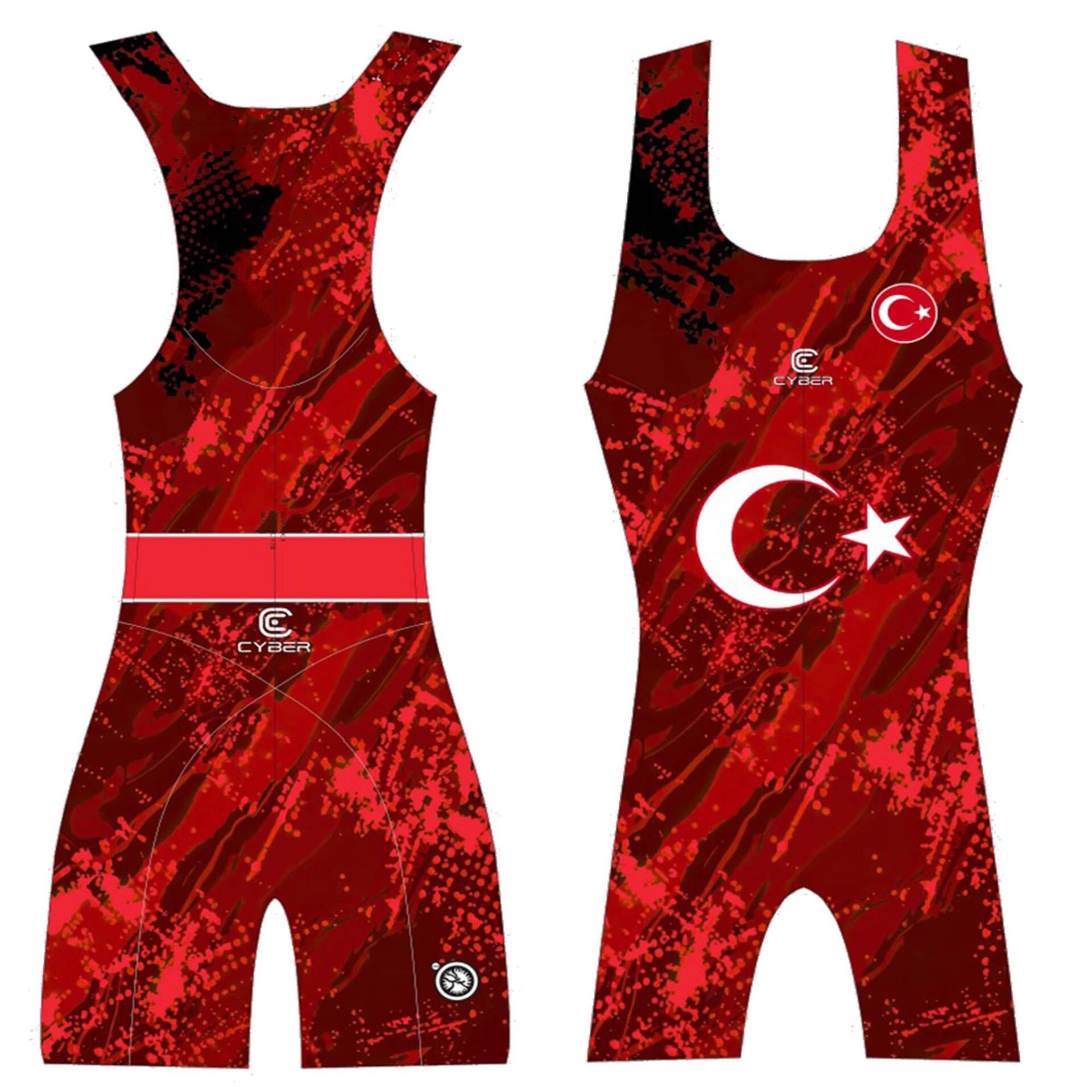 CYBER 2026 ZAFER DESENLİ ERKEK GÜREŞ MAYOSU