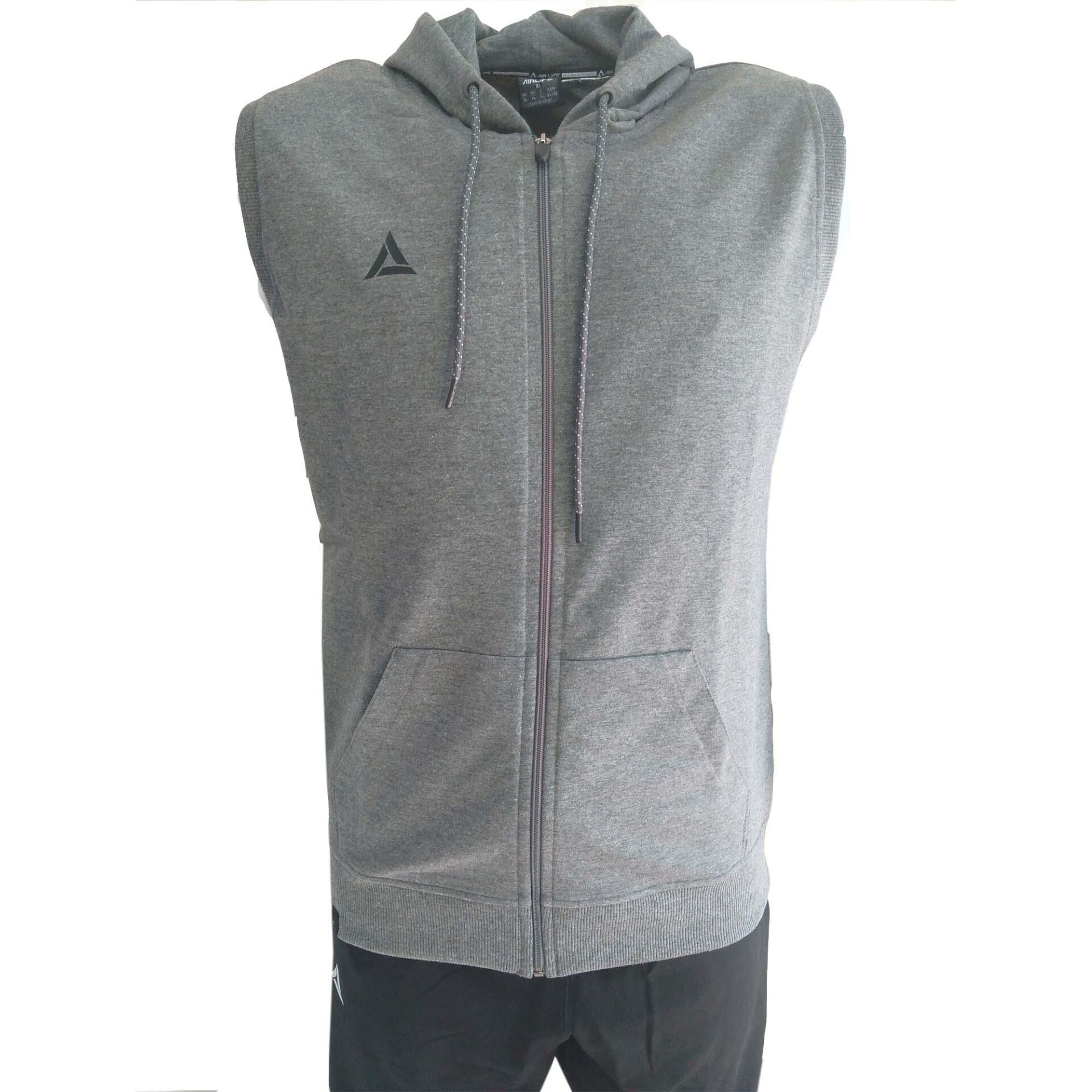 Airlife Gri Pamuklu Fermuarlı Sıfır Kol Eşofman